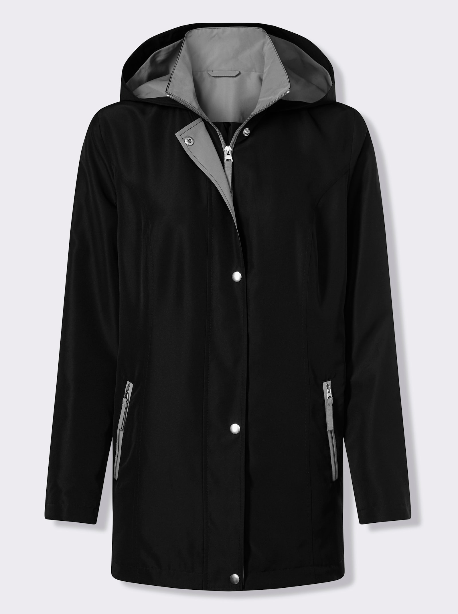 Funkčná bunda s vnútorným vreckom - čierno-sivá