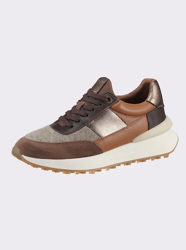 heine Sneaker - cognac-taupe-gemustert