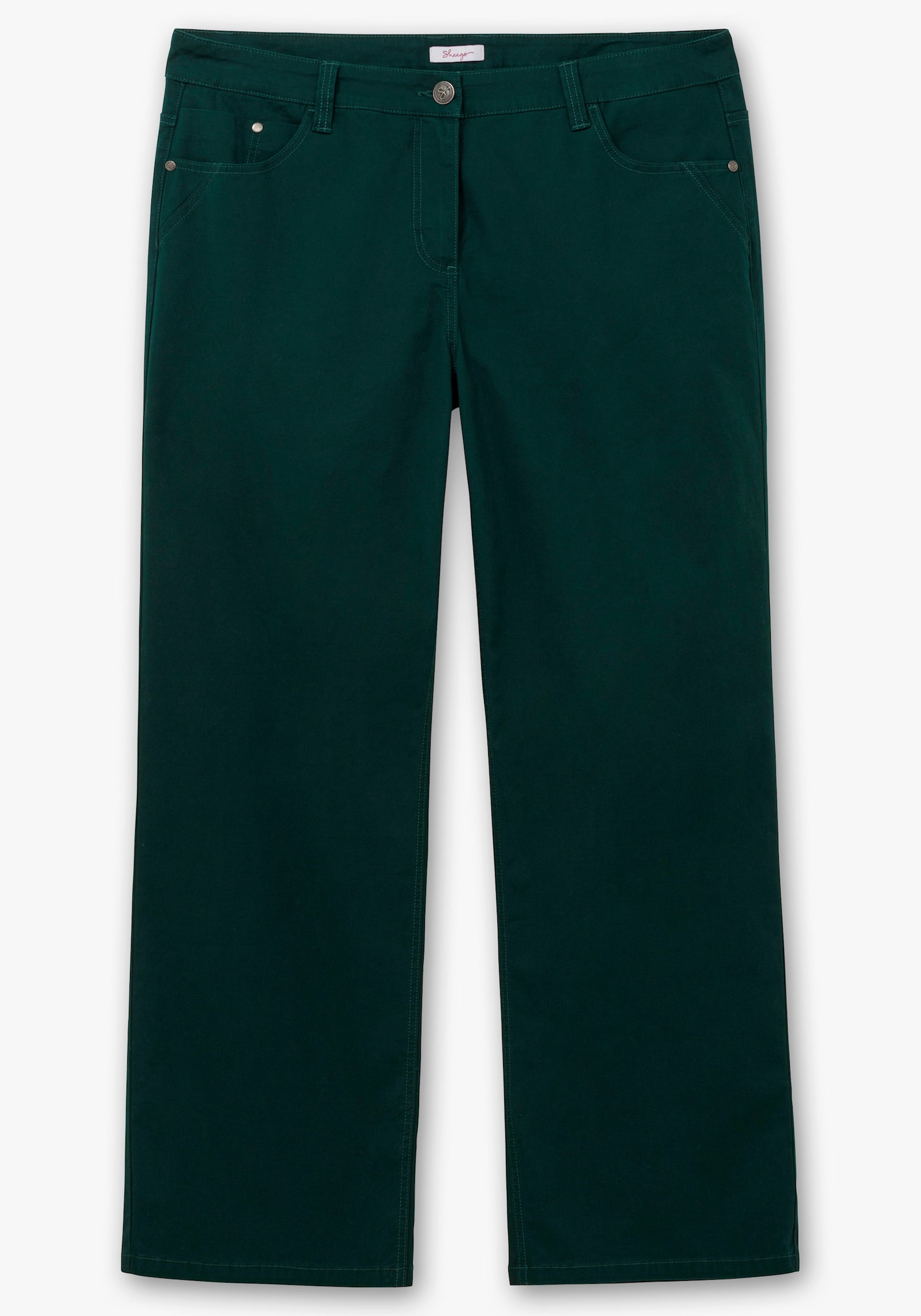 sheego Hose in durchgehend weiter Beinform - tiefgrün