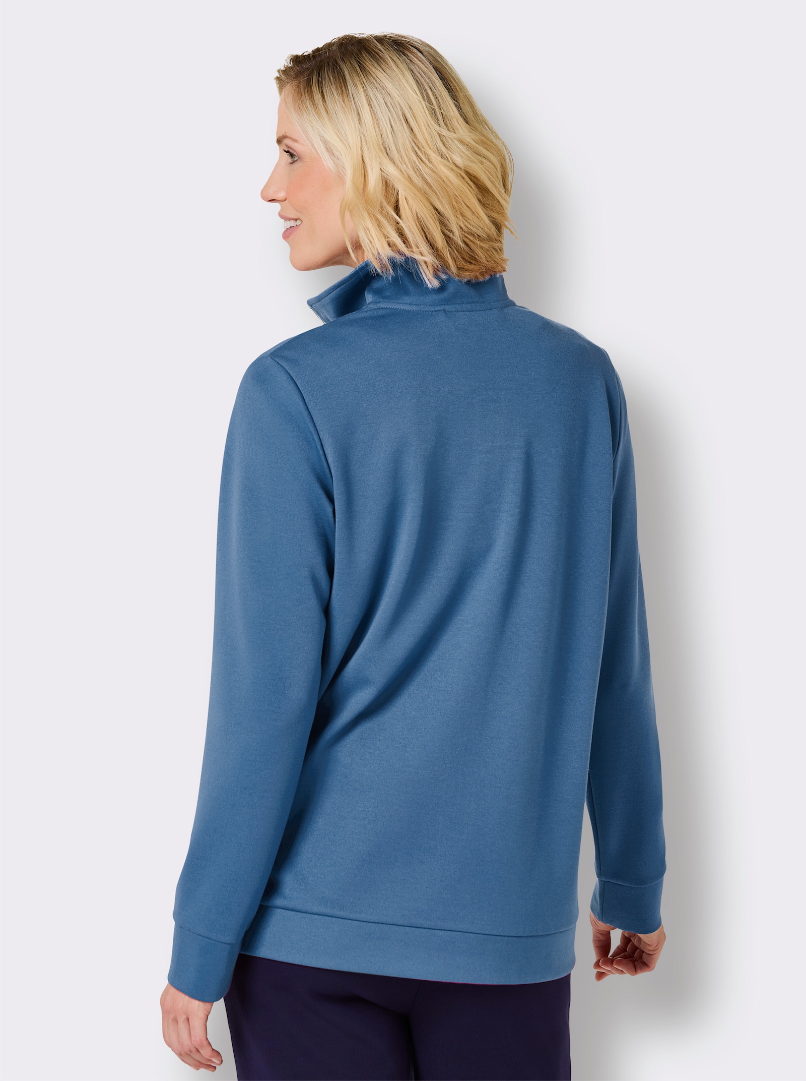 Catamaran Funktionsjacke in formstabiler Interlock-Qualität - mittelblau