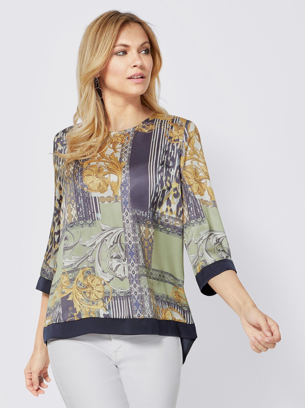 Mimoska Druckbluse - dunkelblau-bedruckt