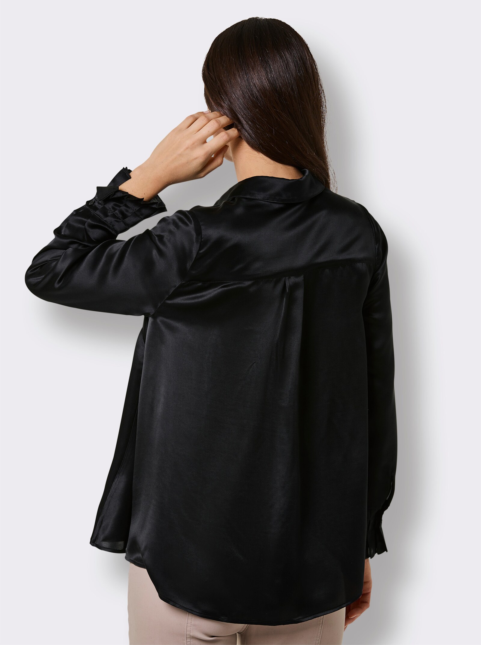 CREATION L PREMIUM Seidenbluse - schwarz