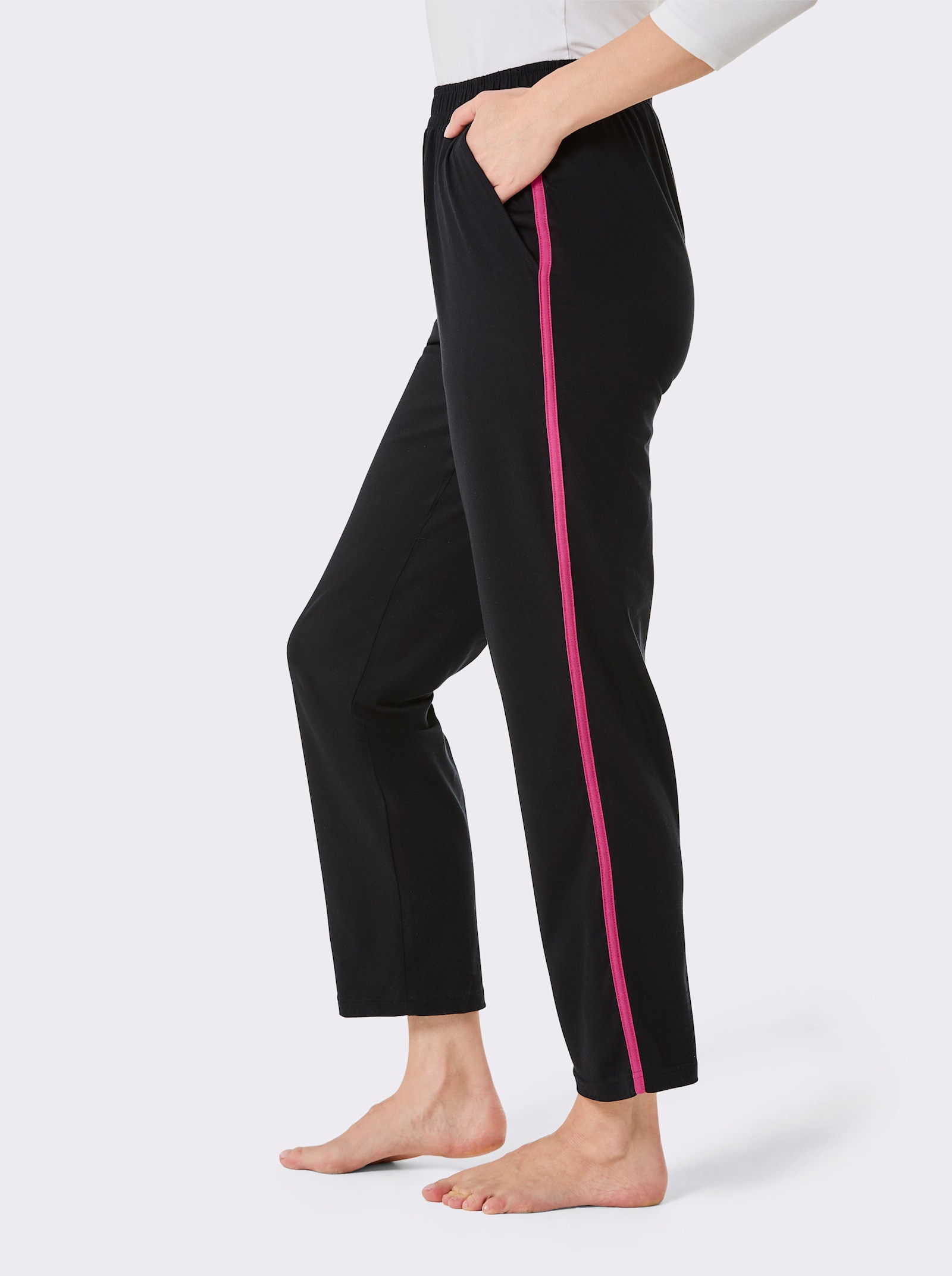 feel good Hosen - schwarz + fuchsia