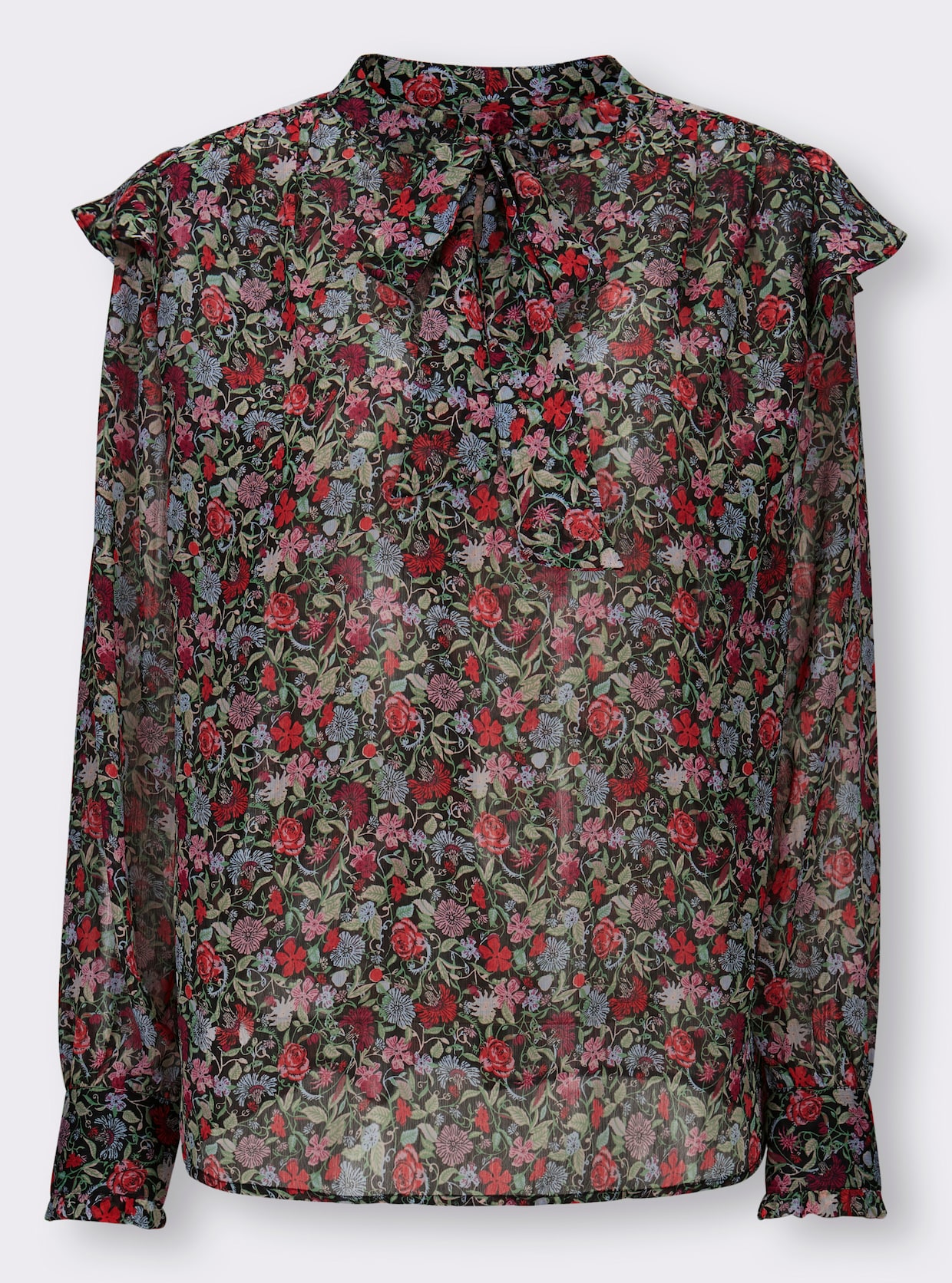 heine Blouse met print - ijsblauw/zwart bedrukt