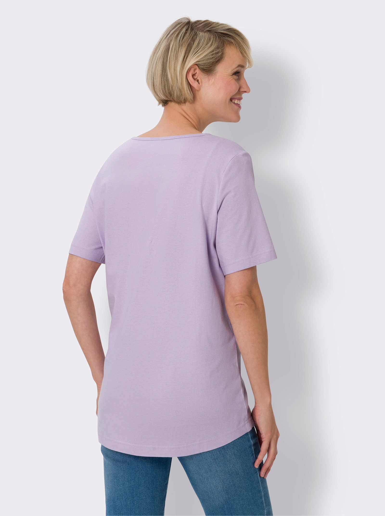 Dlouhé tričko v balení po 2 kusech - šeříková + mátová