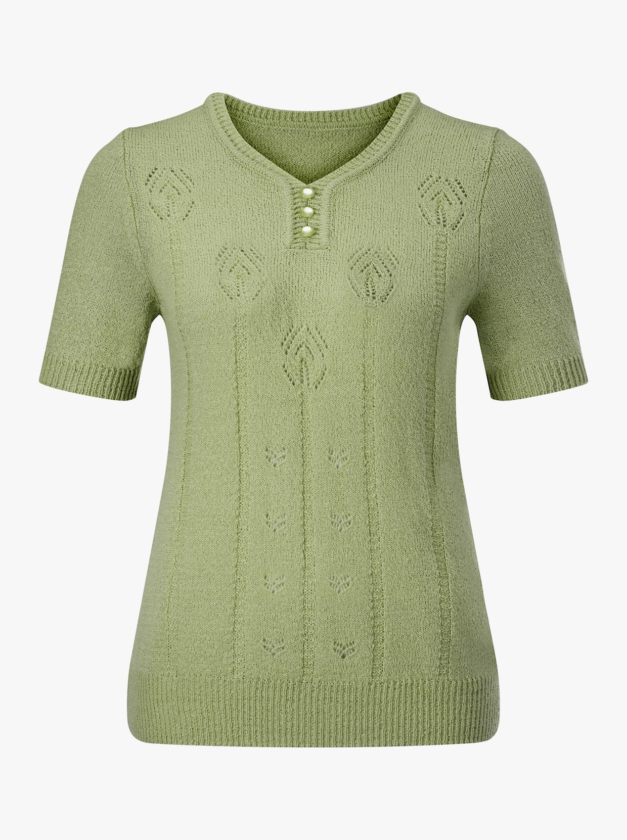 Pullover met V-hals - groen