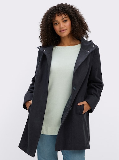 sheego Kapuzenjacke in A-Linie - tiefblau