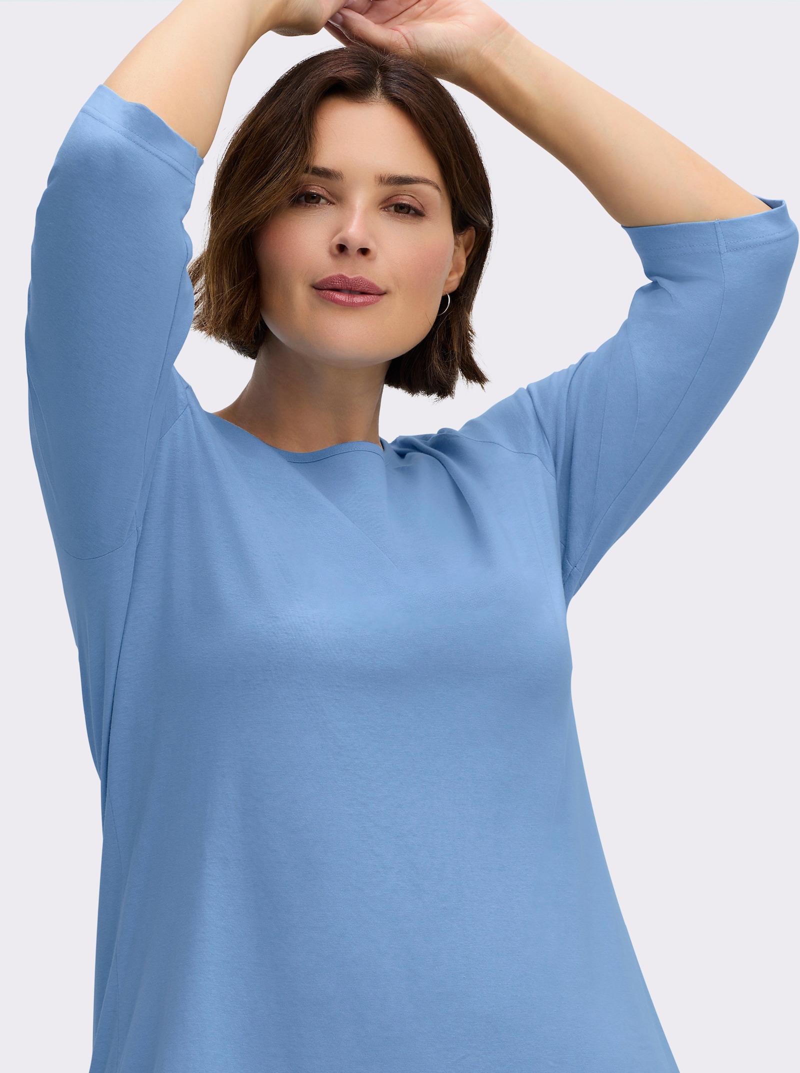 Longshirt in der 2-Stück-Packung - himmelblau + apricot