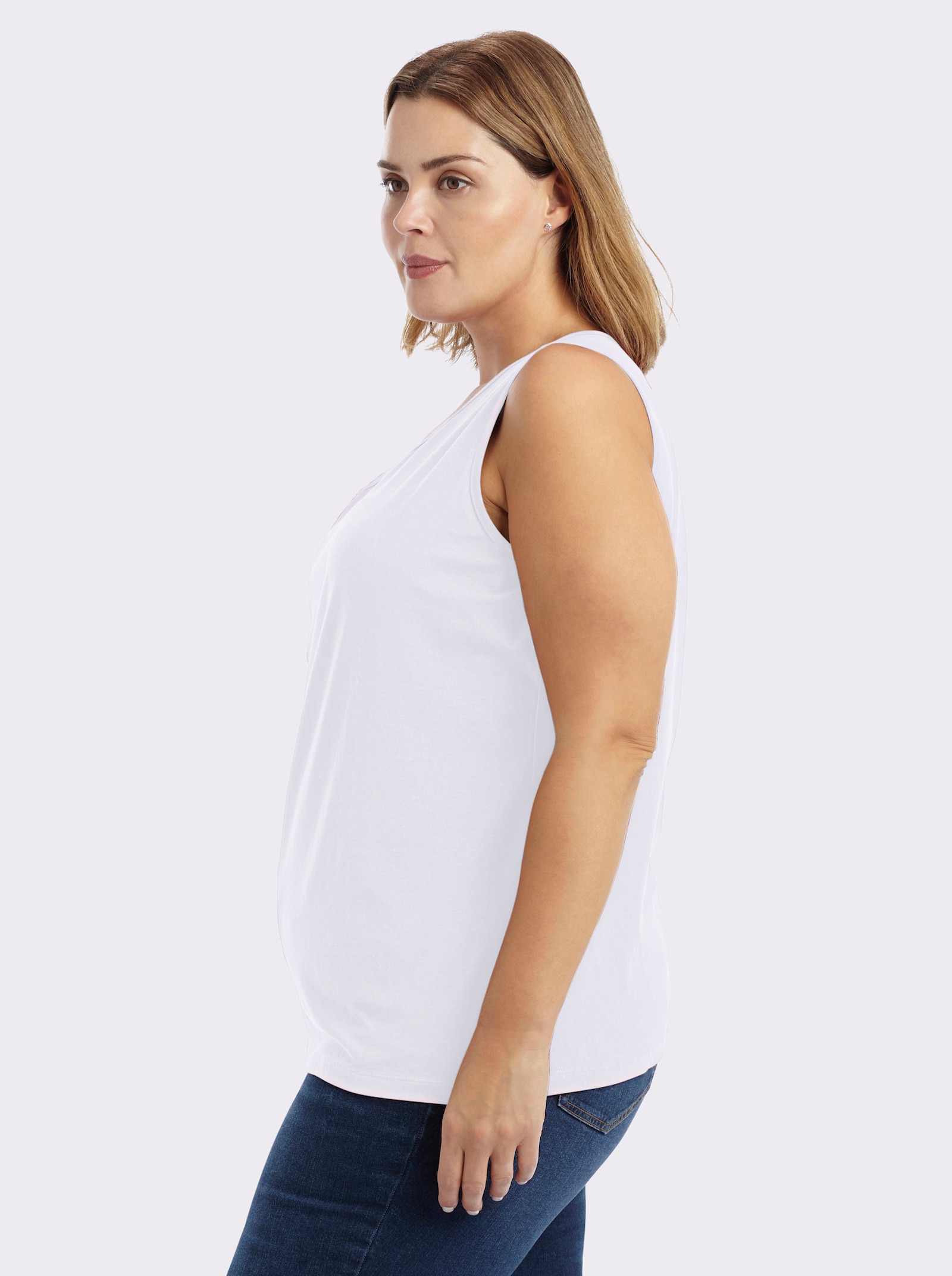 sheego Tanktop im Doppelpack - schwarz-weiß