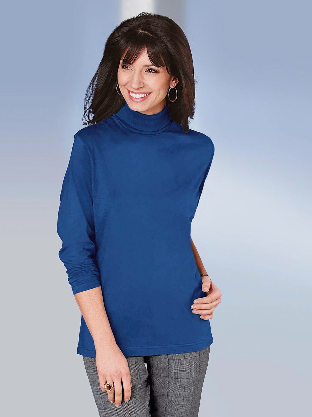 Rollkragenshirt - royalblau