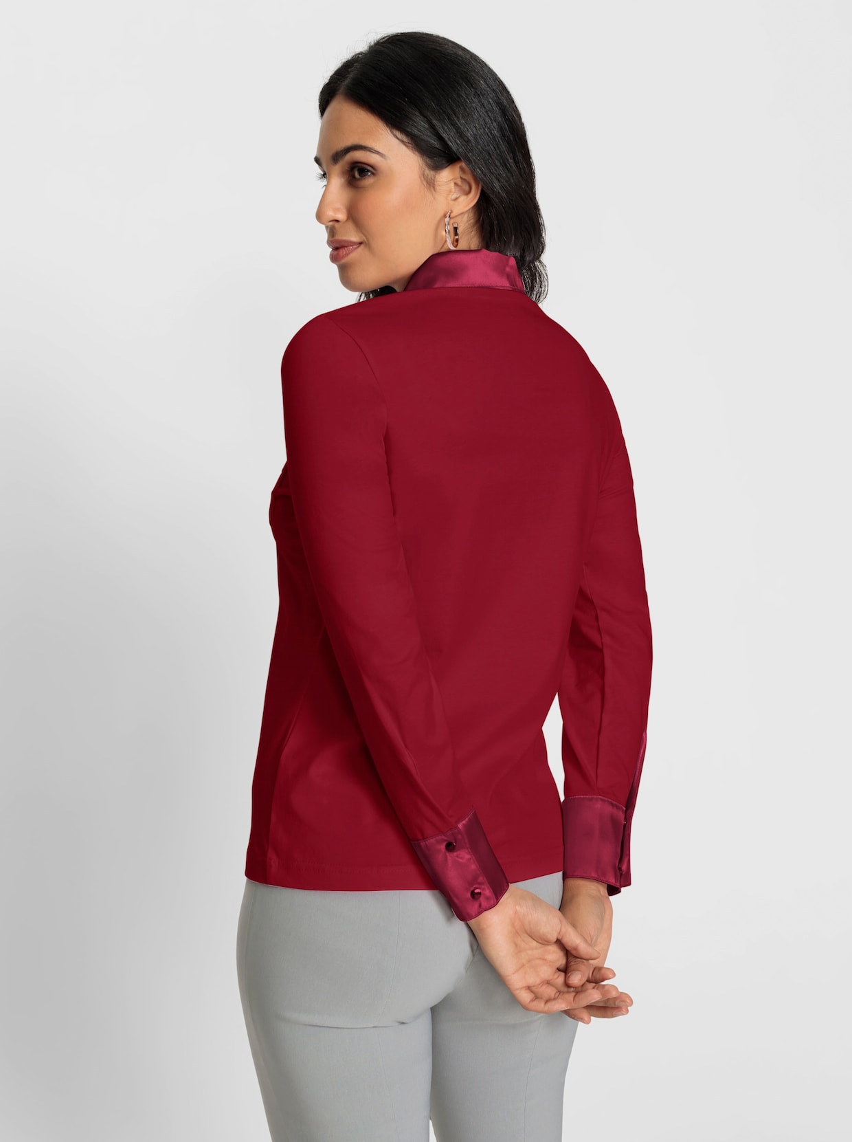 Poloshirt met lange mouwen - rood