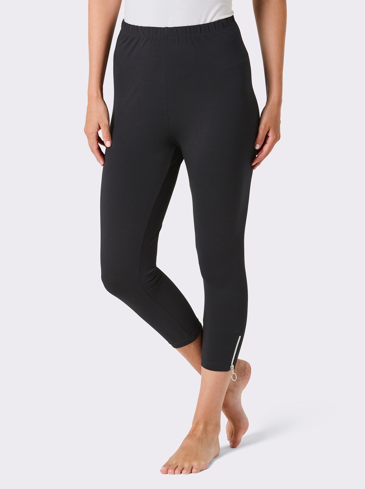 feel good Leggings 3/4-lang - schwarz + weiß