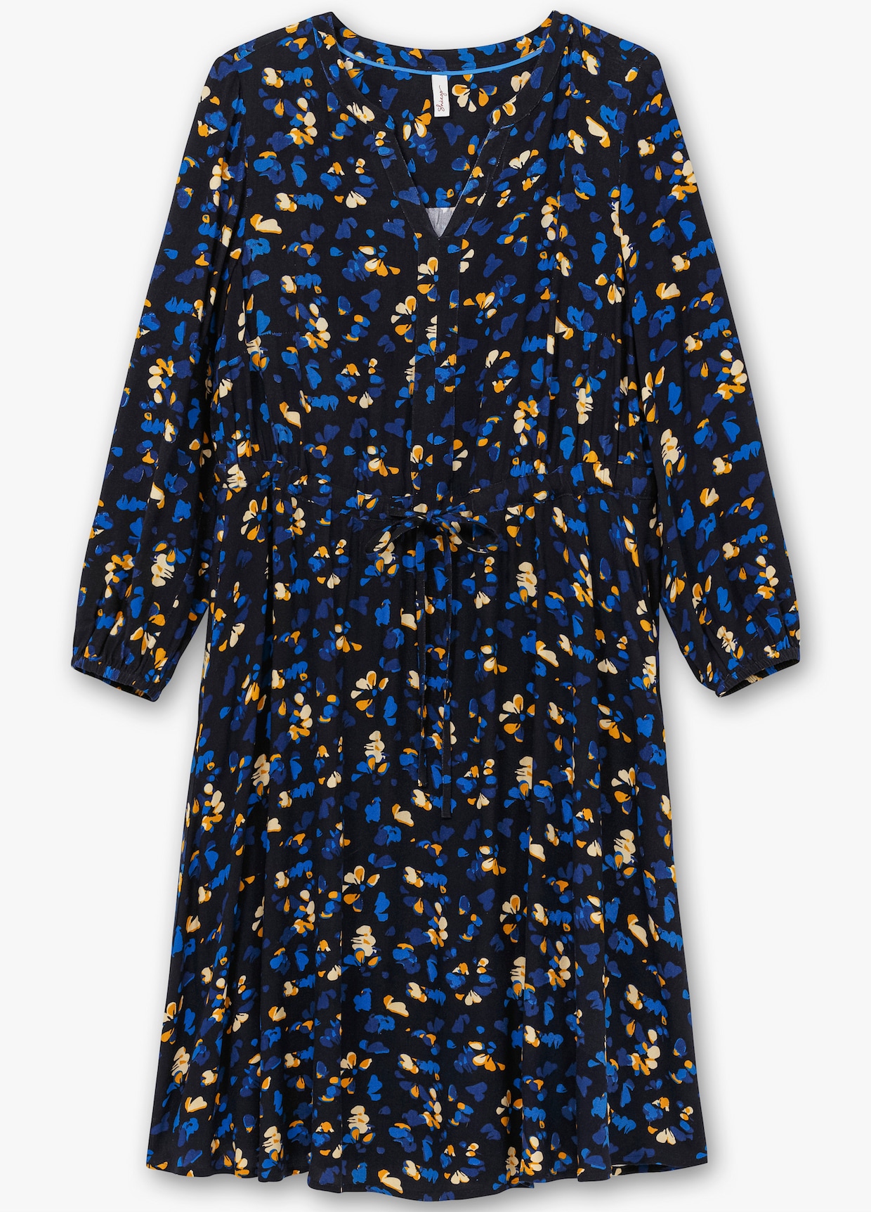 sheego Druckkleid - tiefblau-gemustert