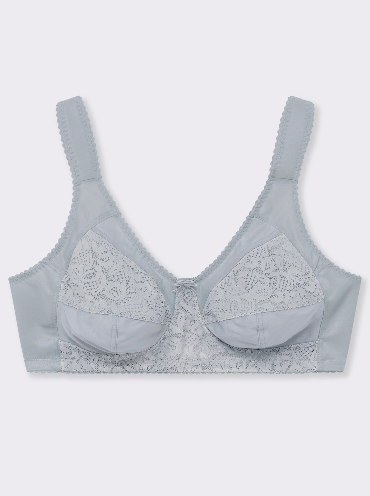 wäschepur Entlastungs-BH ohne Bügel mit Stretch-Spitze - silberfarben
