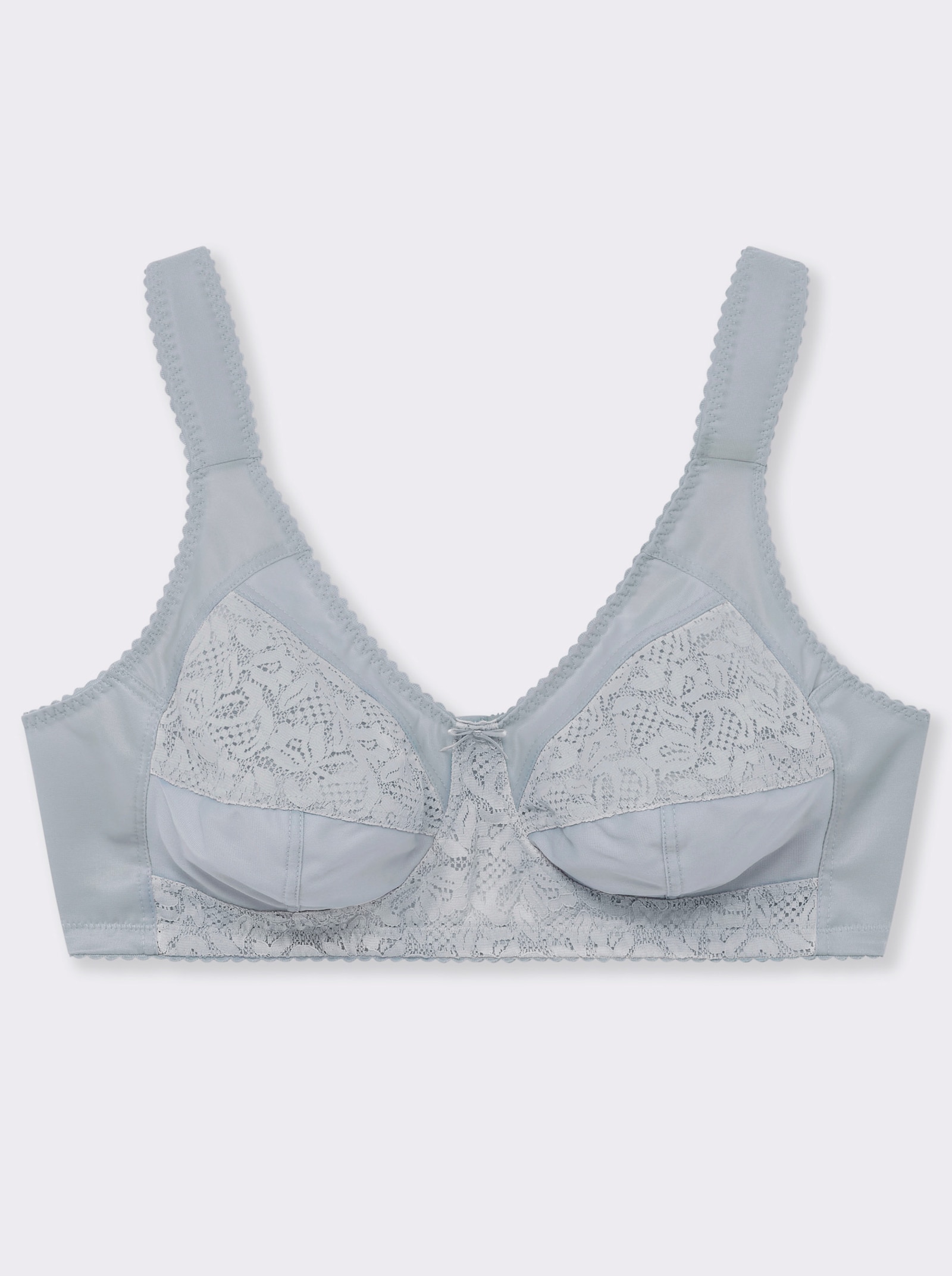 wäschepur Entlastungs-BH ohne Bügel mit Stretch-Spitze - silberfarben