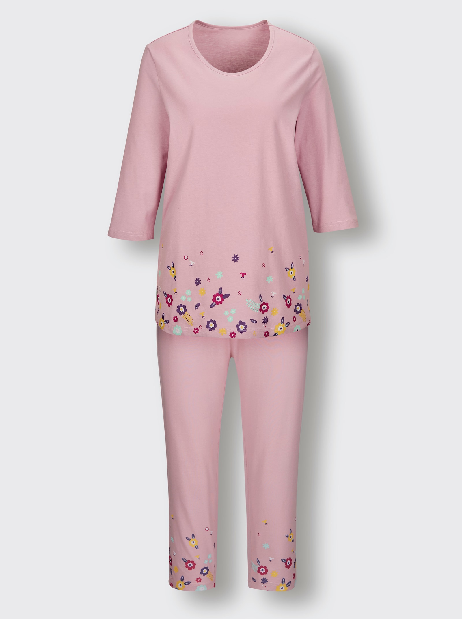 wäschepur Schlafanzüge - kalkmint-bedruckt + rosé-bedruckt