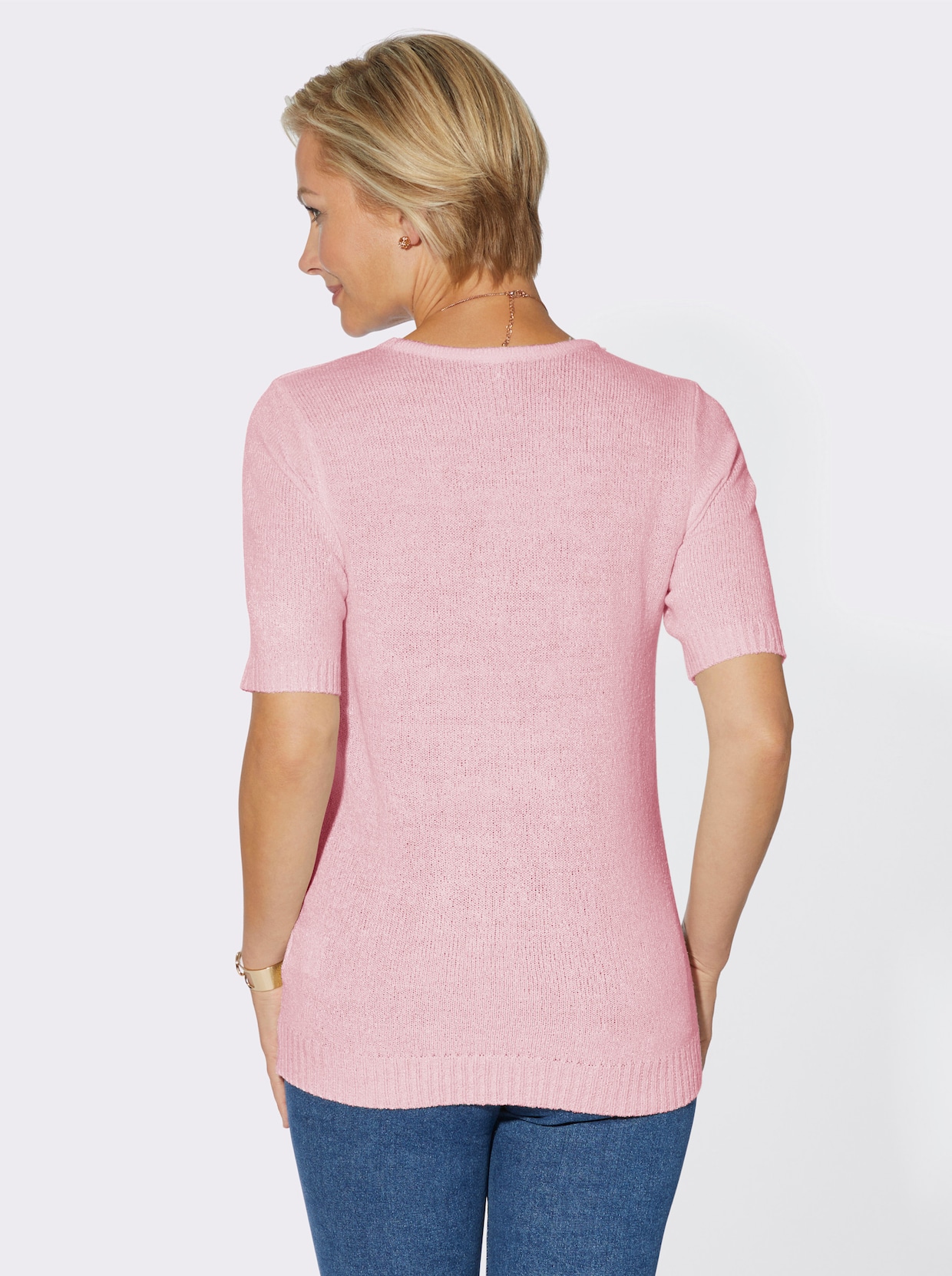 Pullover met ronde hals - roze