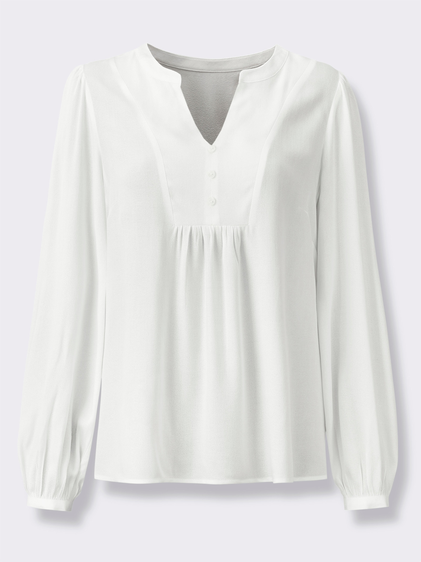  Longbluse in Crêpe-Qualität - ecru