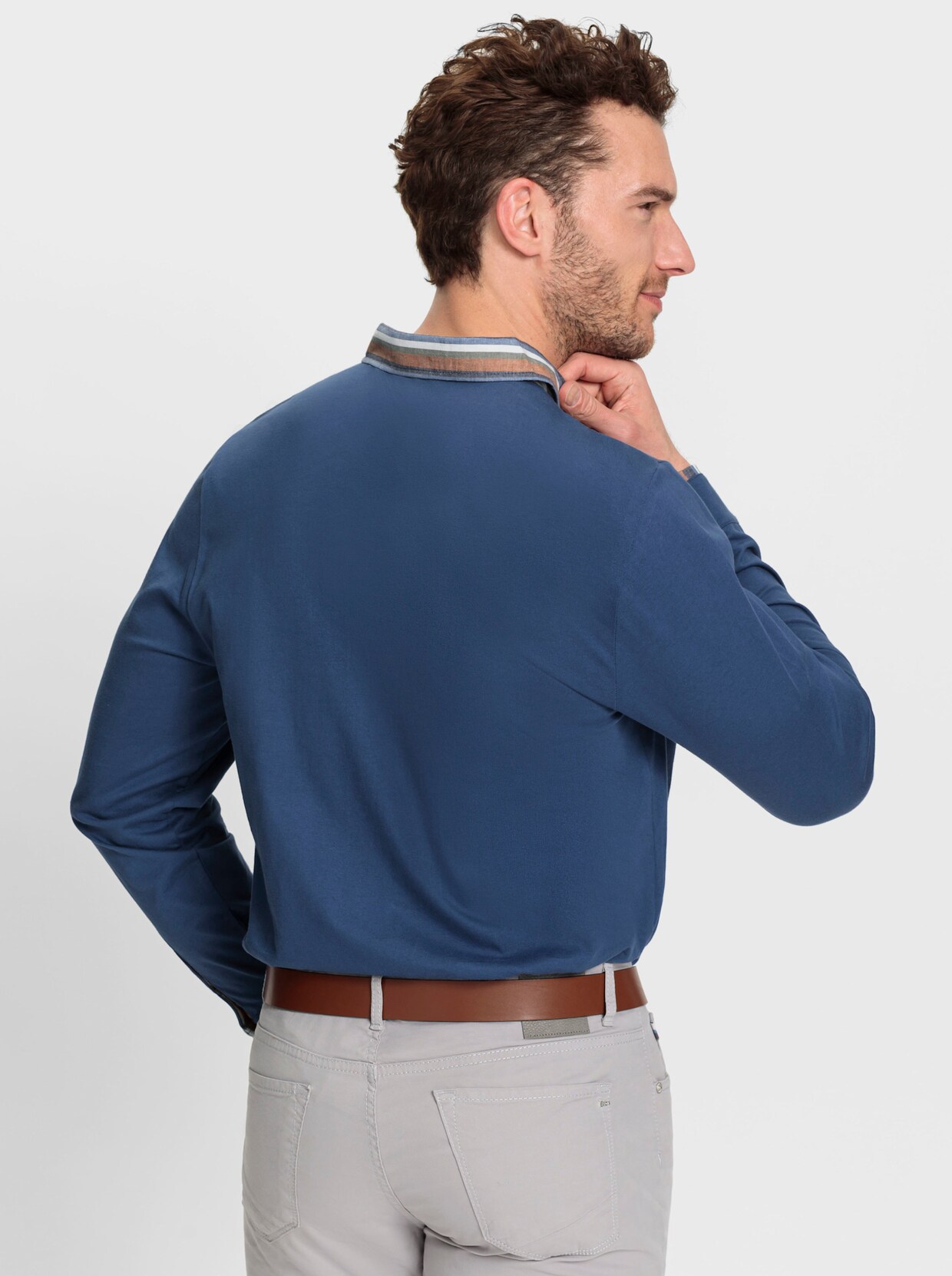 Marco Donati Shirt met lange mouwen - jeansblauw