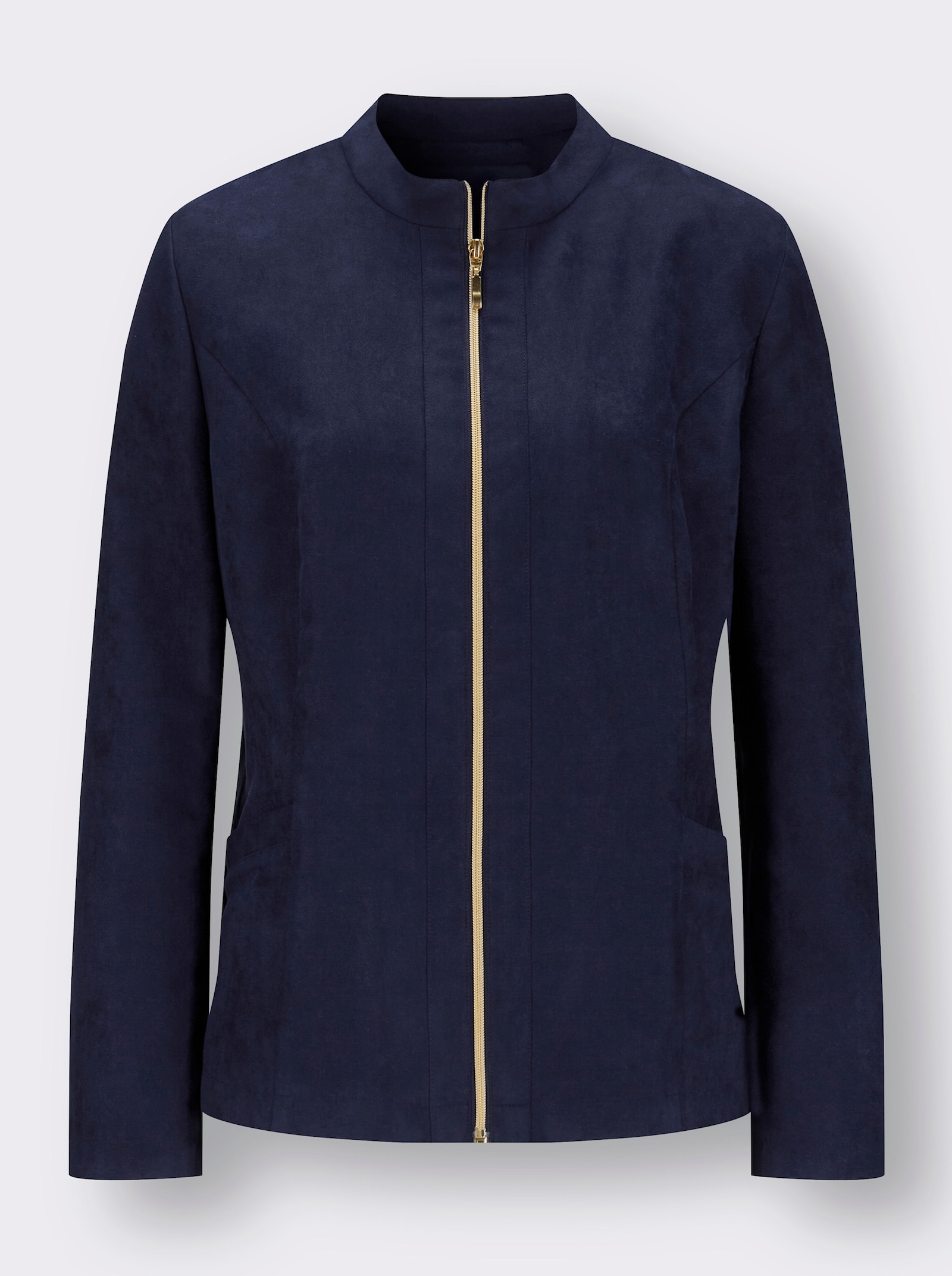 Blazer van imitatiesuède - marine