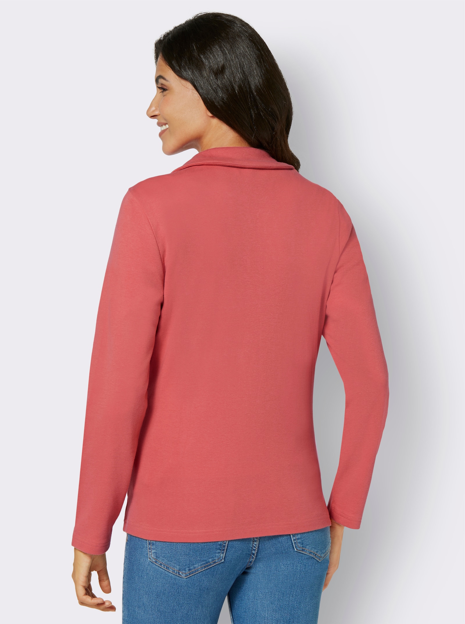 Sweatjacke aus Interlock-Jersey, formstabil - grapefruit