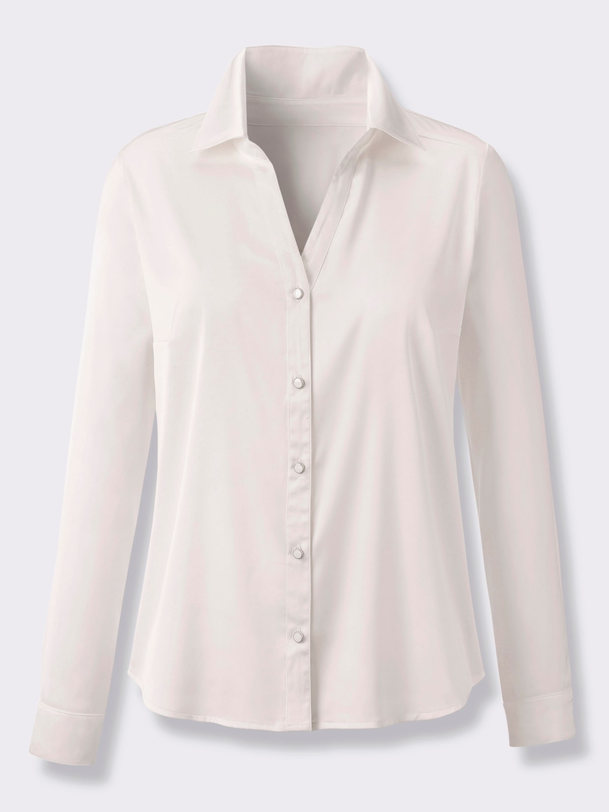 Satinbluse mit Kellerfalte hinten - ecru