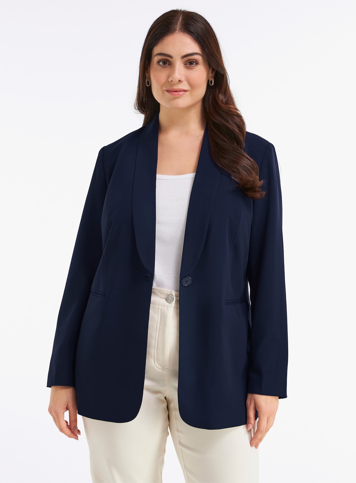 Blazer in langer Form - marine