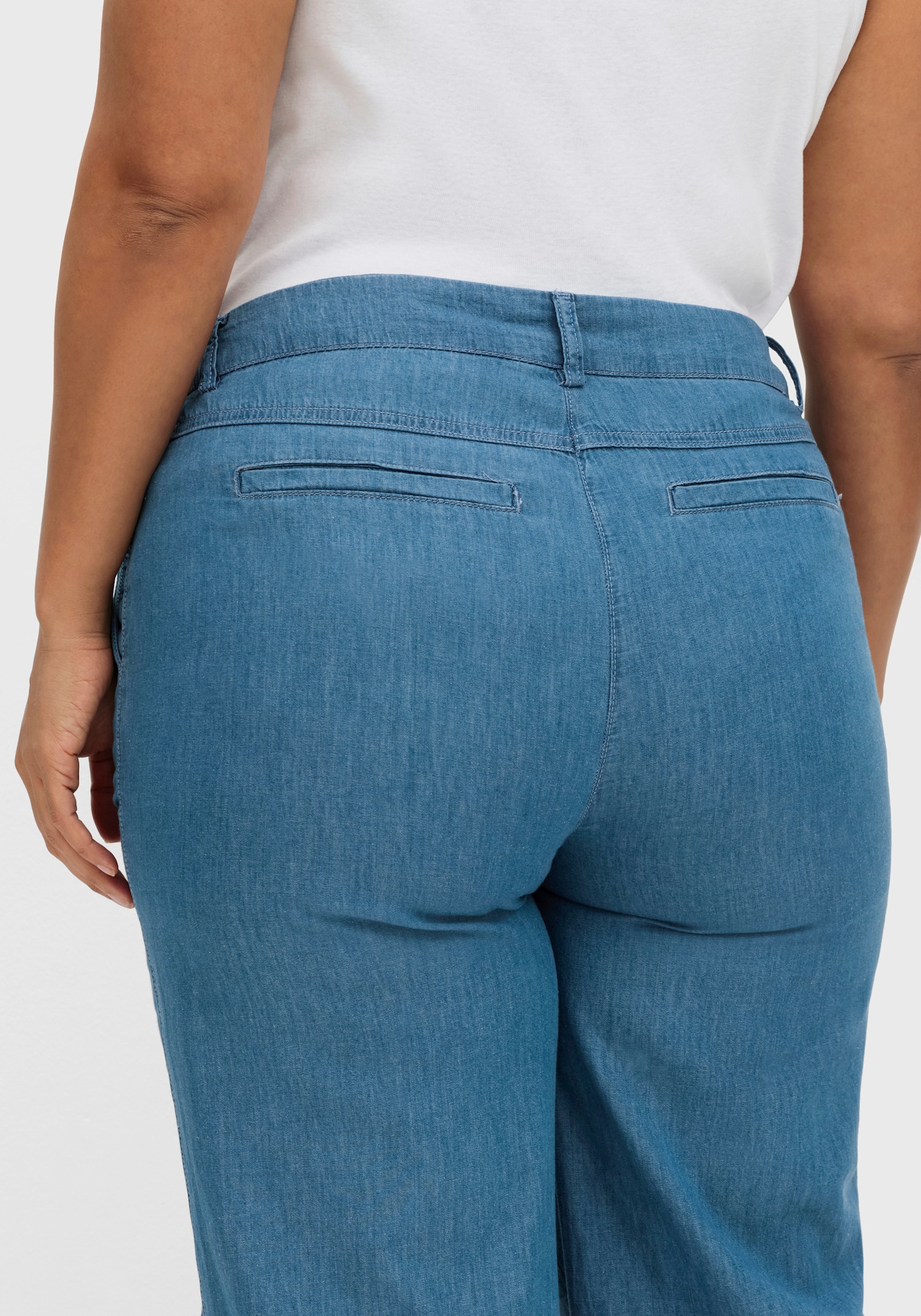 Culotte in Jeans-Qualität, Baumwolle - blue-bleached