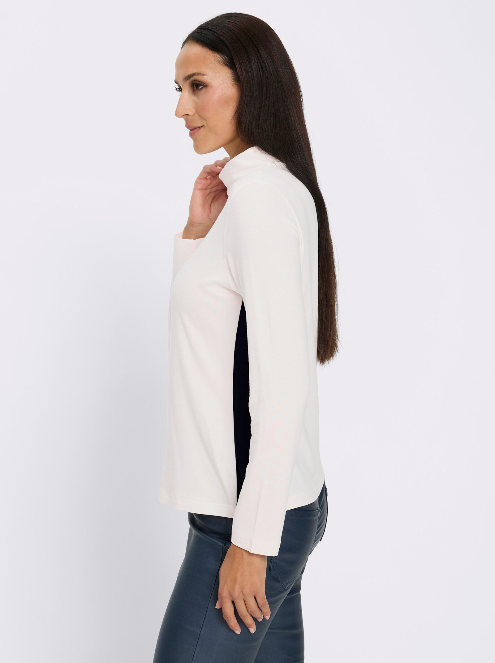 heine Langarmshirt mit Galonstreifen - ecru-marine