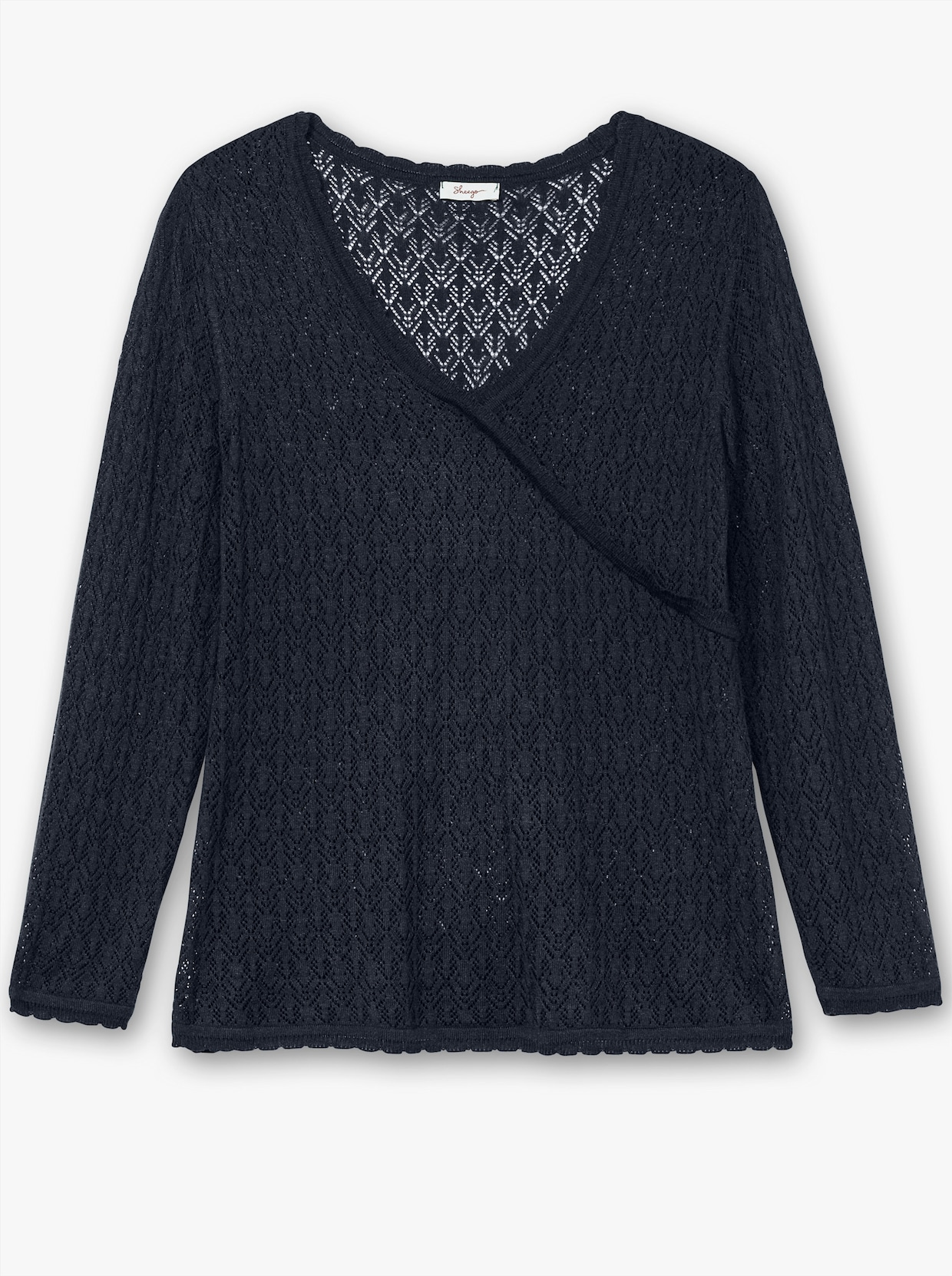 sheego Ajourpullover - diepblauw