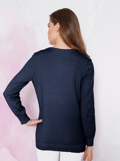 Strickjacke aus reiner Baumwolle - marine