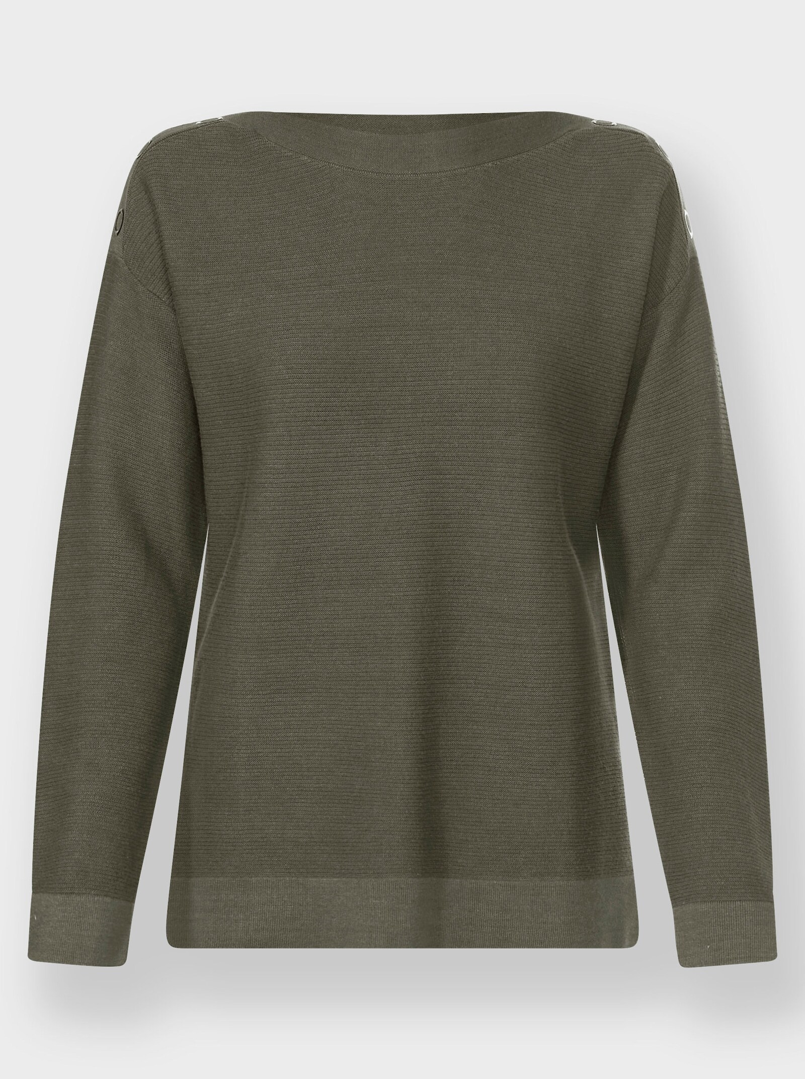 Strickpullover mit Ösenverzierung - khaki