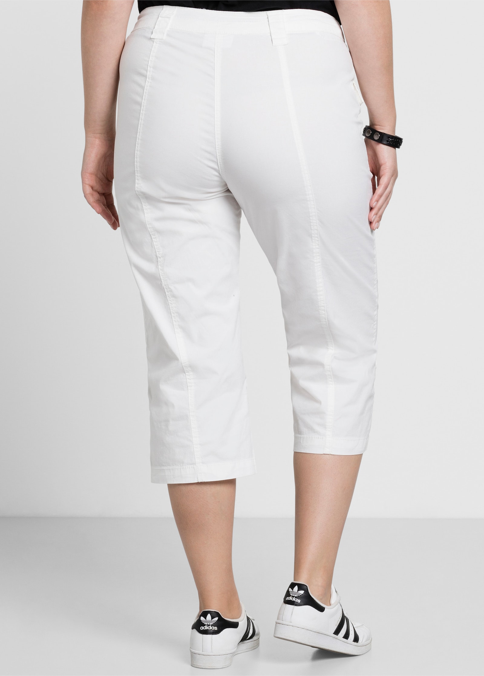 sheego Oprolbare 3/4-broek - wit