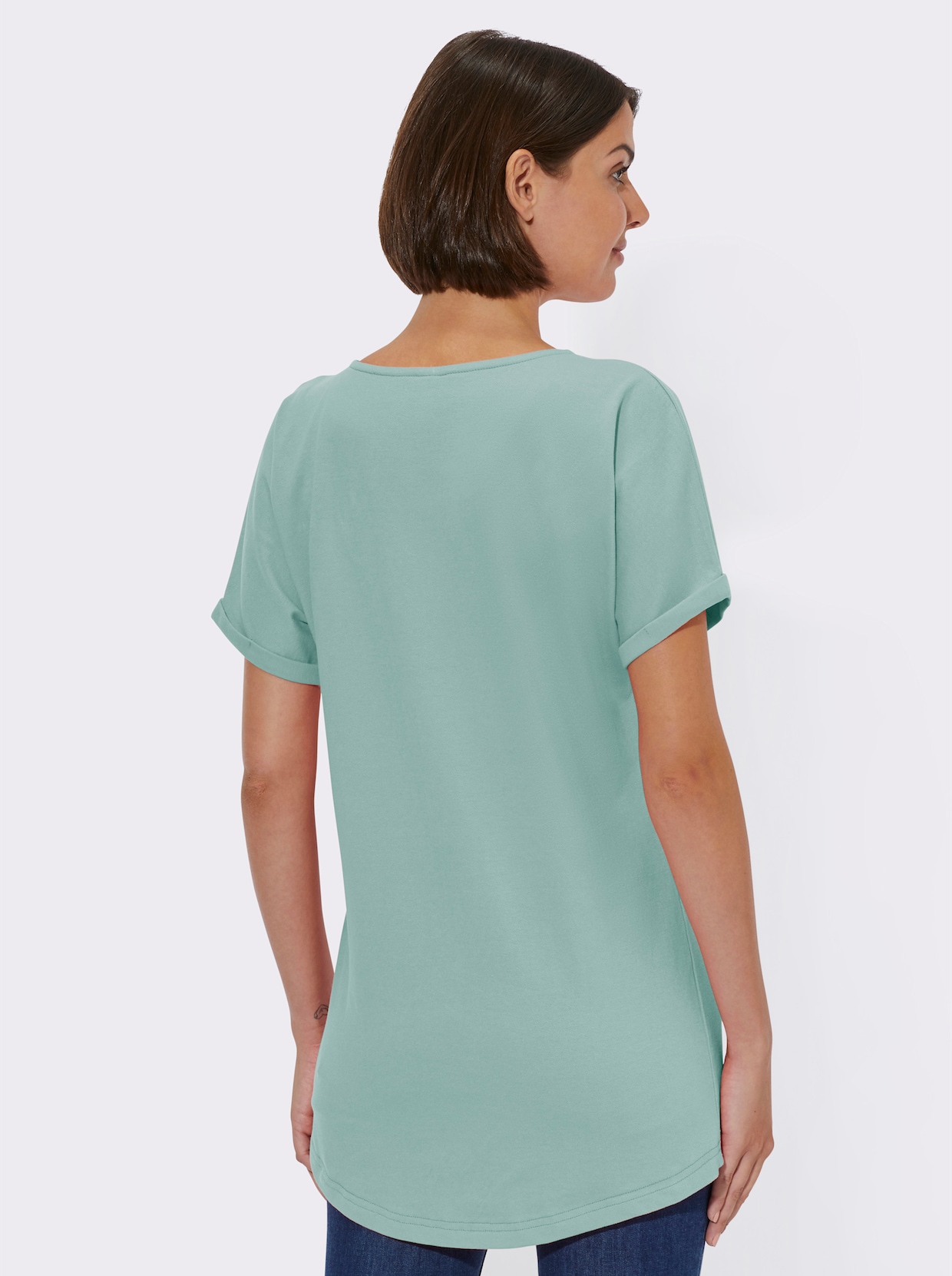 T-shirt long - menthe