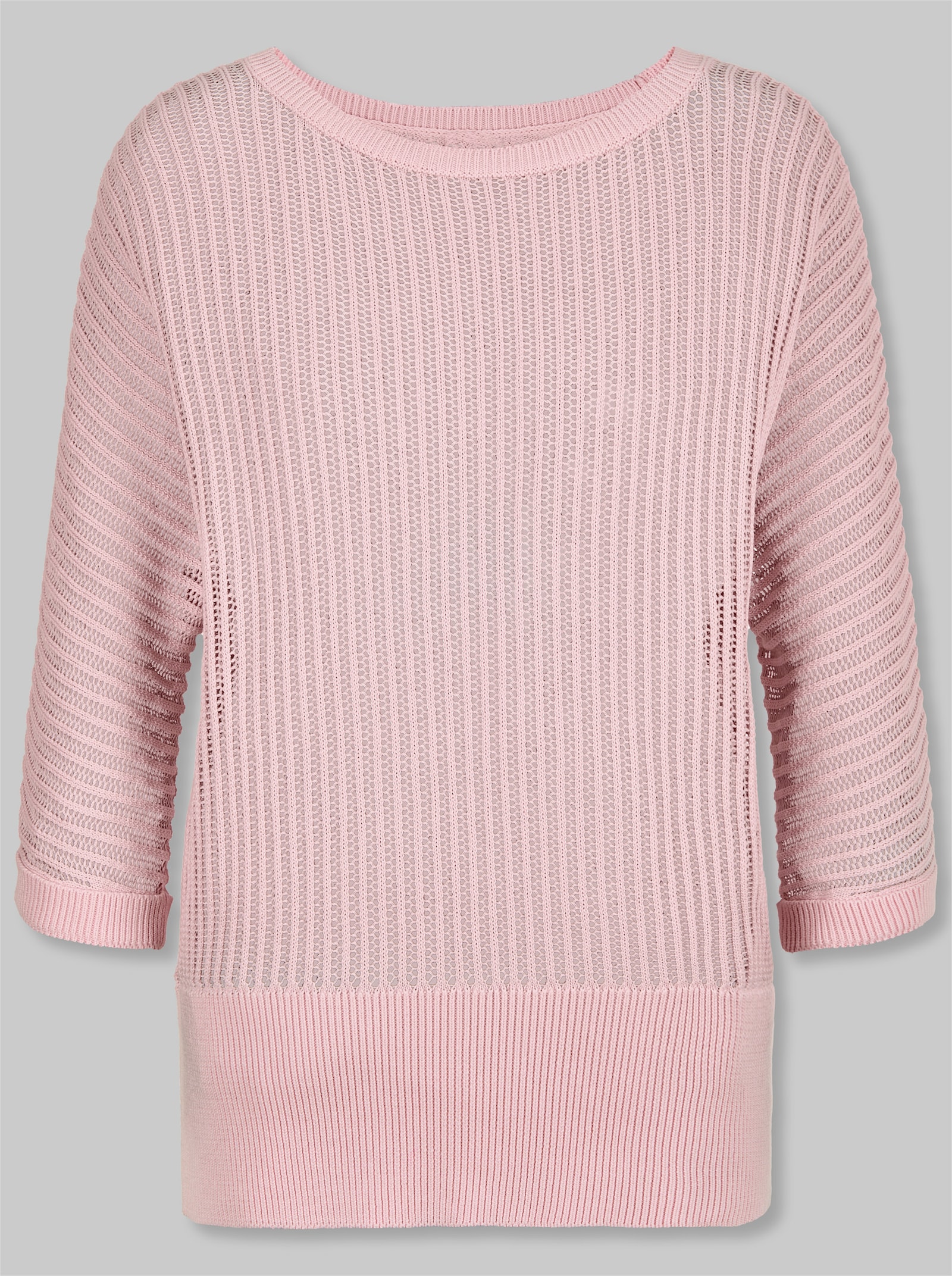 heine Ajourpullover mit weitem Ausschnitt - hellrosé