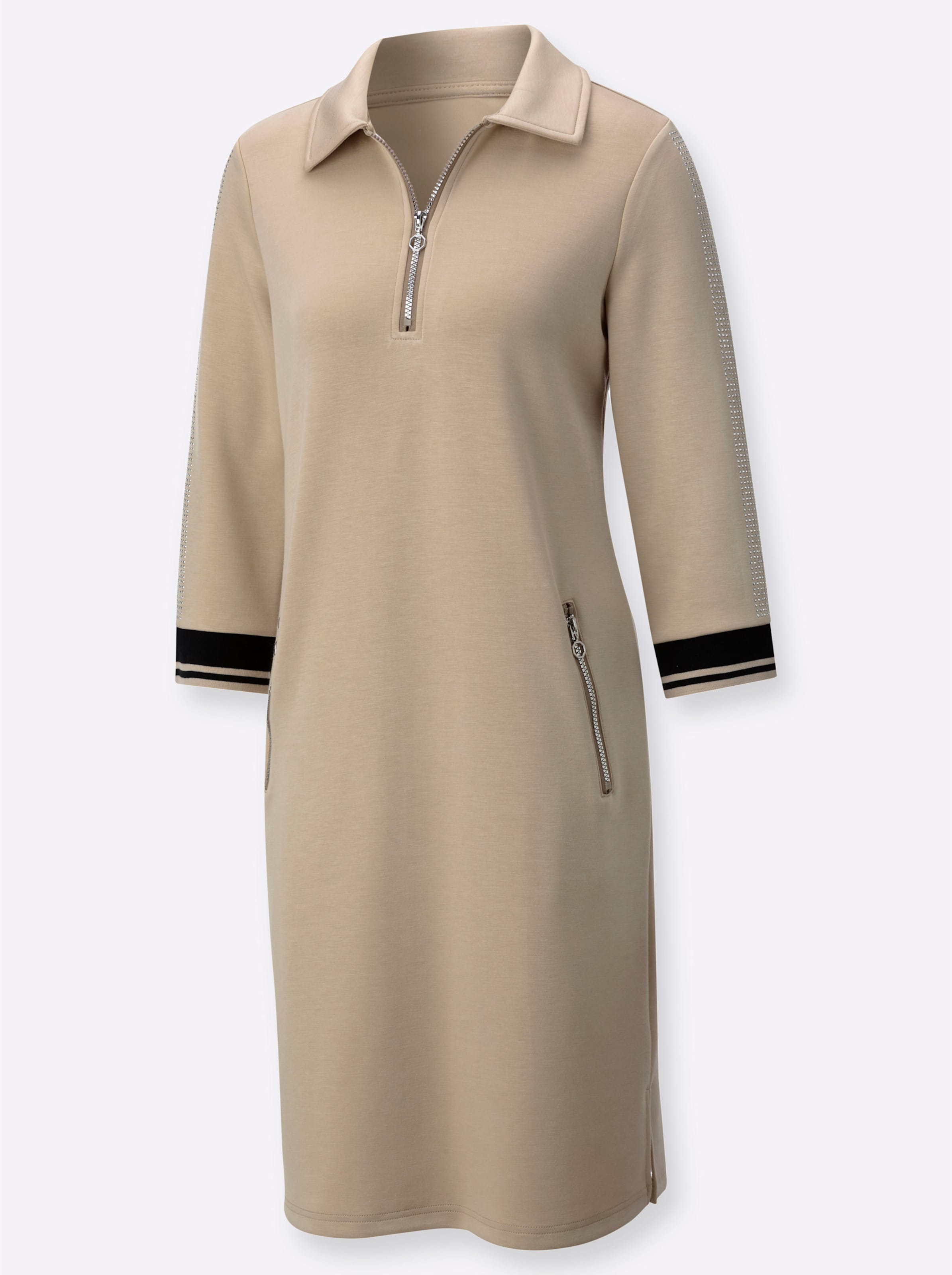 creation L Shirtkleid "Modal-Mix-Kleid" Reissverschlusstasche