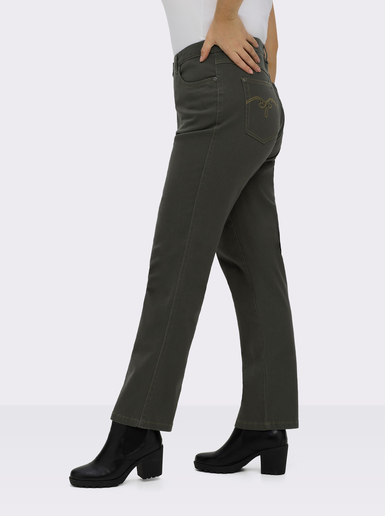 5-Pocket-Jeans mit Stretch-Anteil - khaki