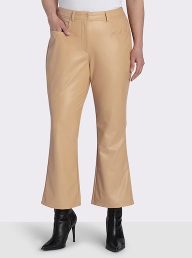 sheego Bootcuthose aus Lederimitat - camel