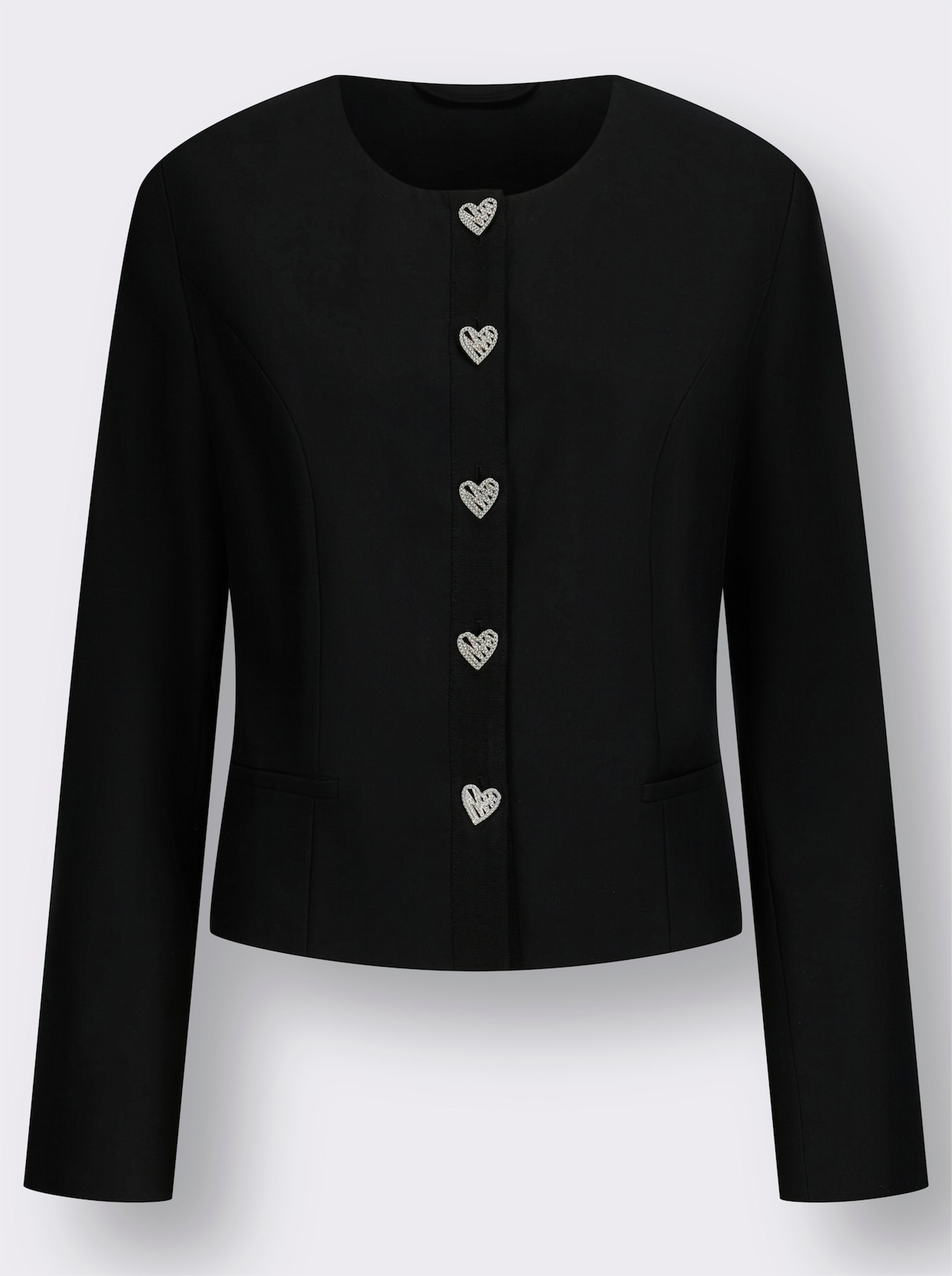 Lyocell-Mix-Blazer - schwarz