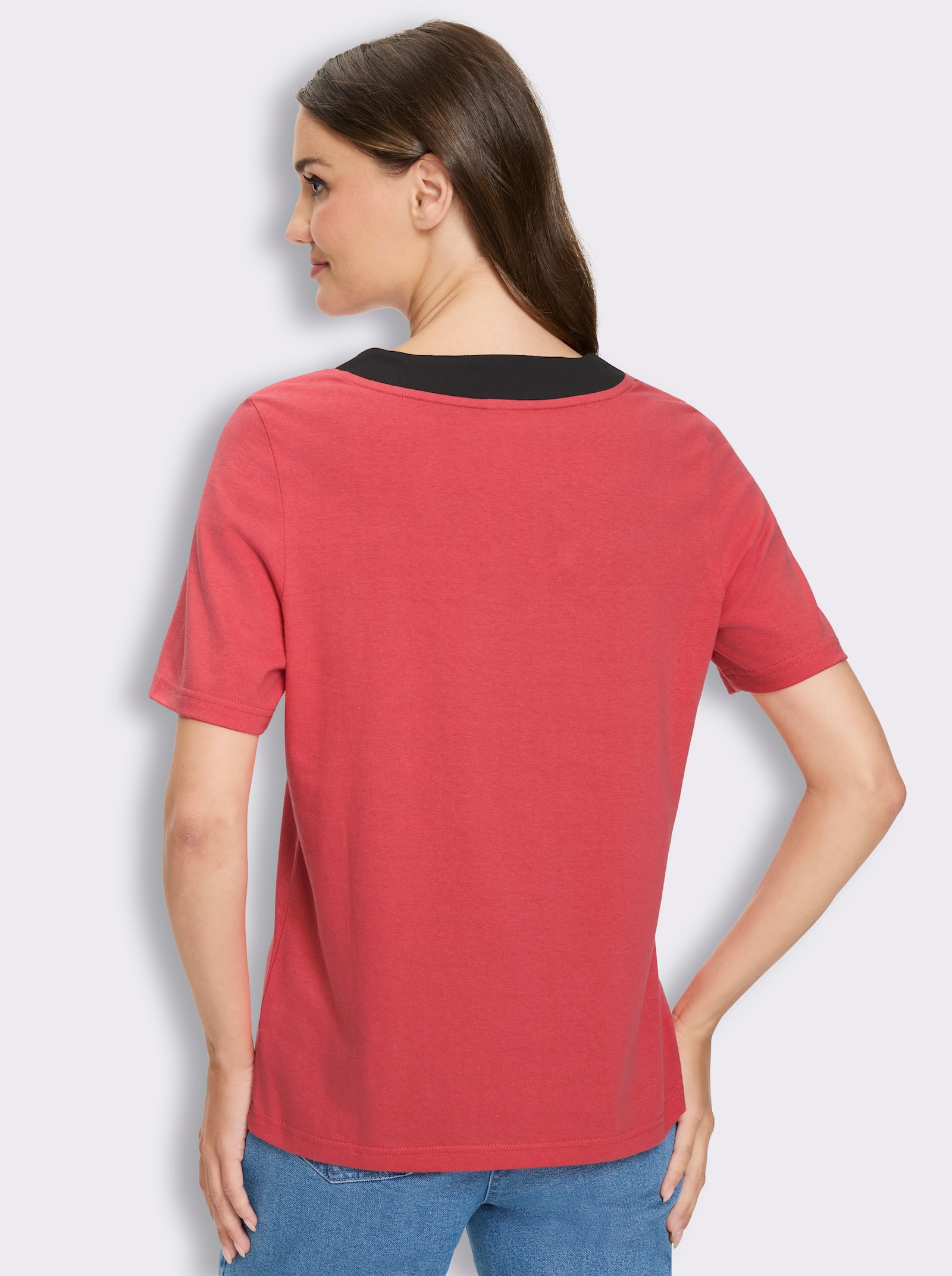 Kurzarmshirt mit Foliendruck - hummer-schwarz