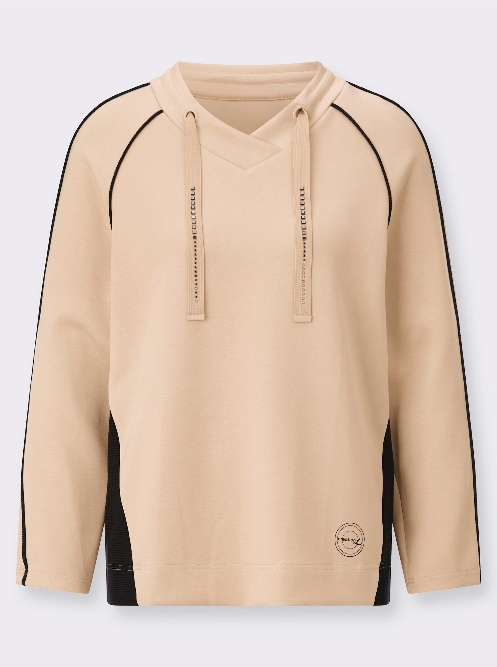 Sweatshirt mit Kontrastakzenten - sand