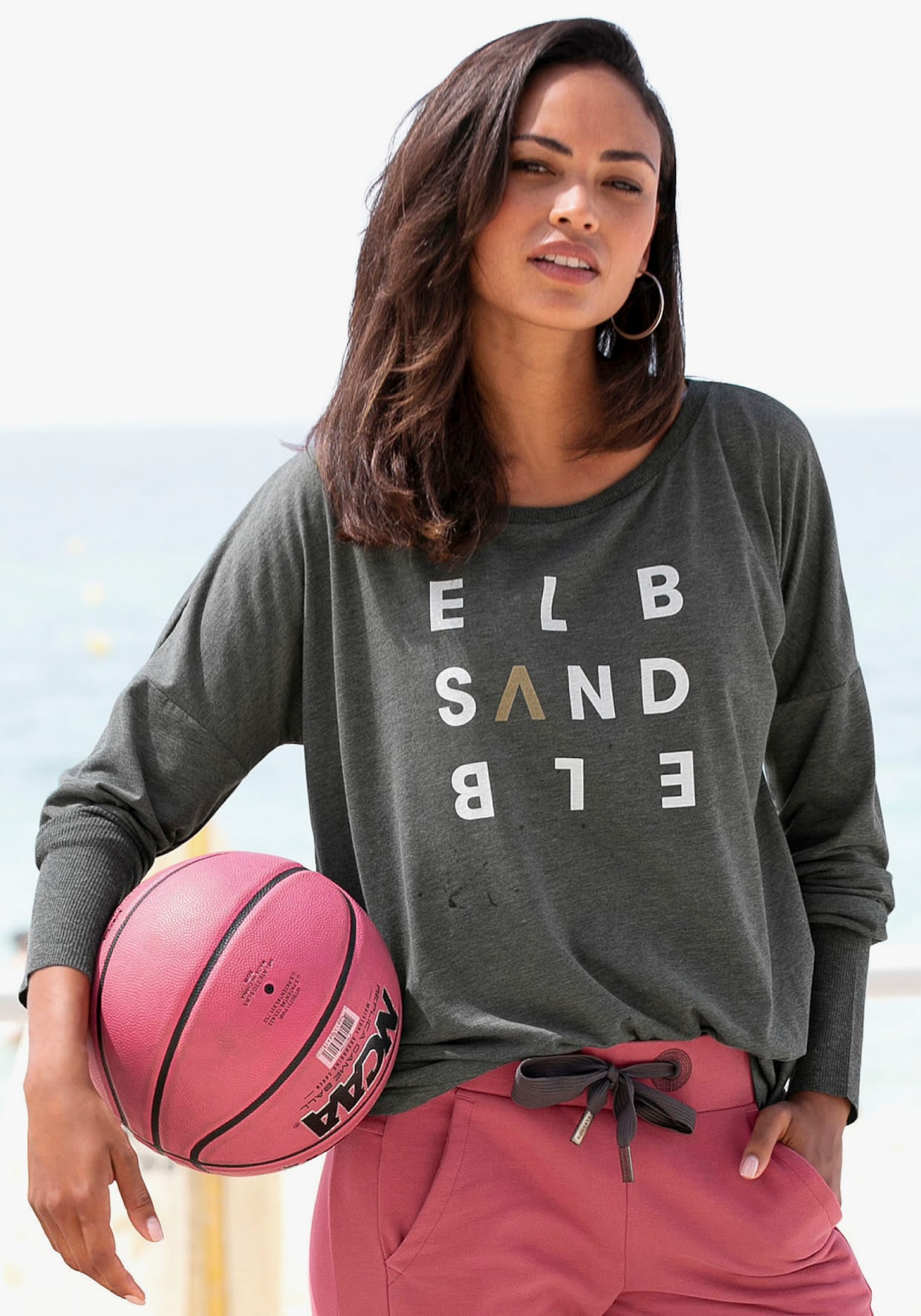 Elbsand Longsleeve - antraciet gemêleerd