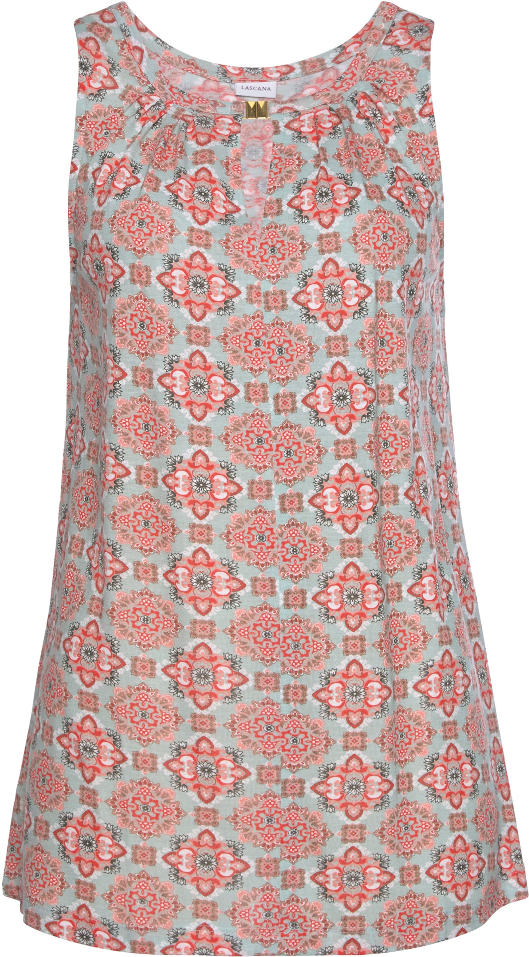 Witt Weiden Damen Tanktop grau rot bedruckt  - Onlineshop Witt Weiden