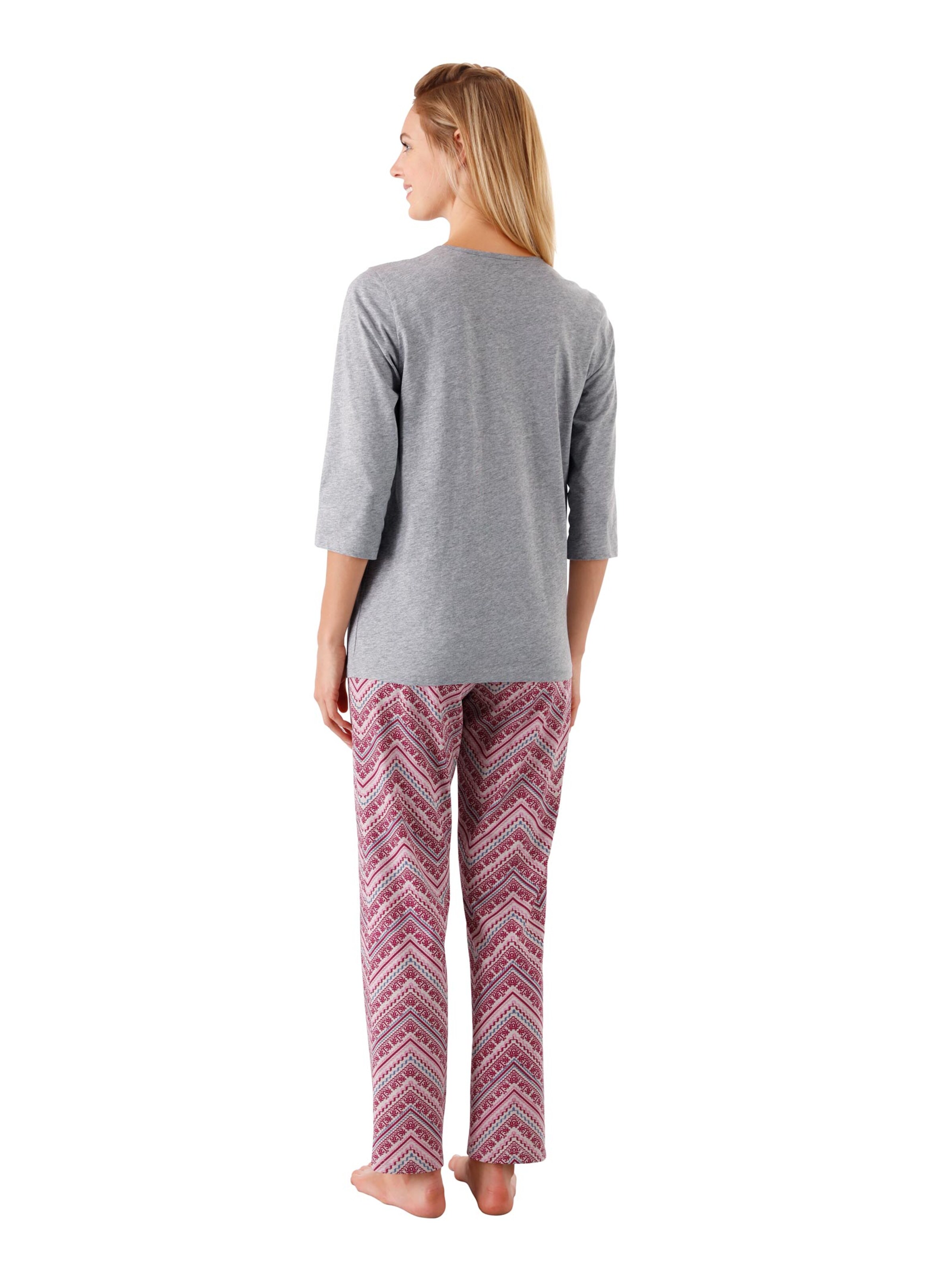 Schlafanzug-Shirt - hellgrau-meliert
