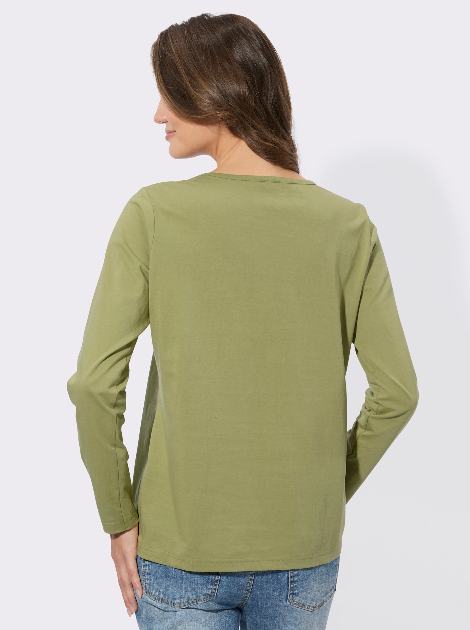 Rundhalsshirt mit Sternen-Motiv - schilf