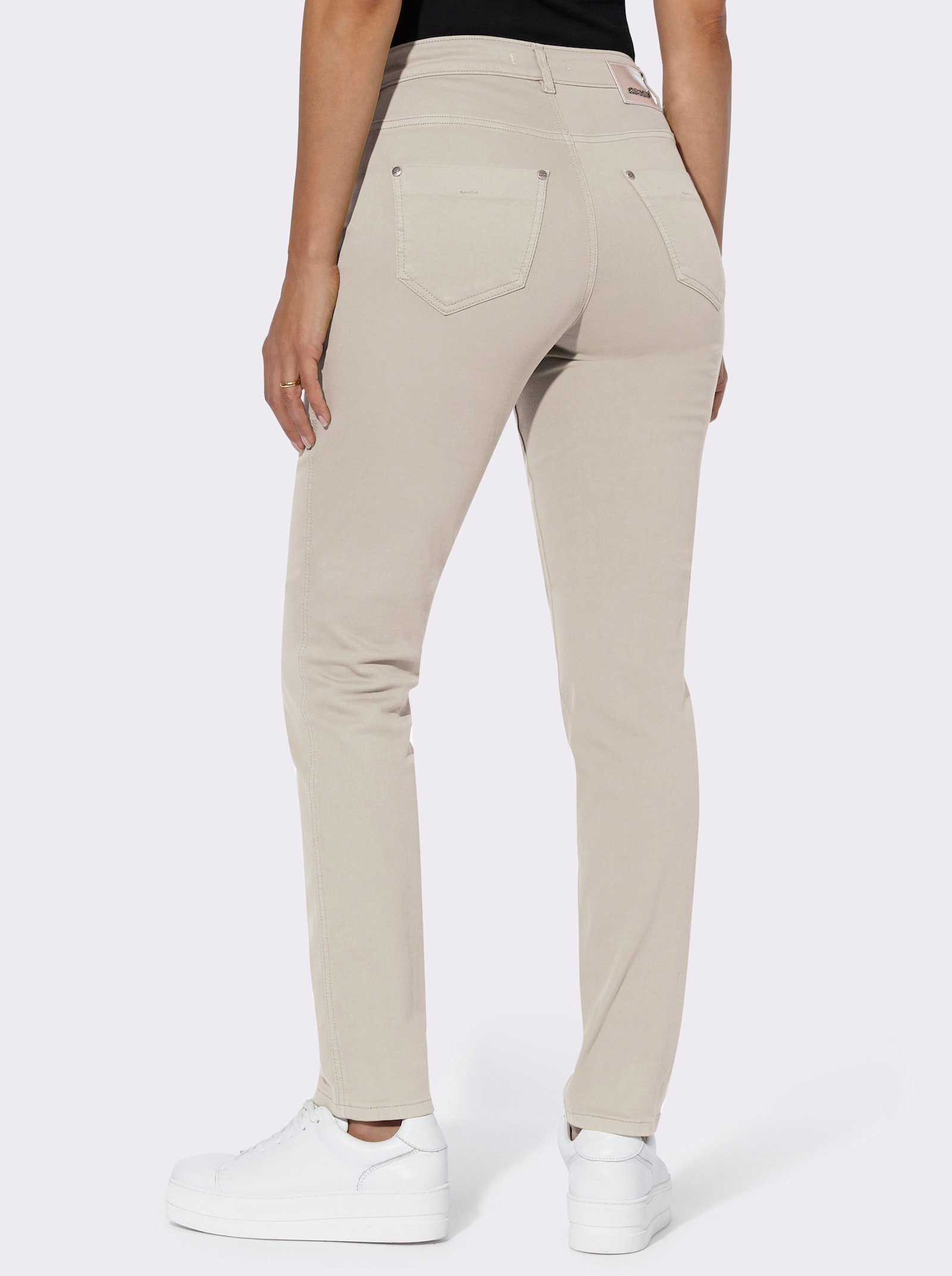Ascari Stretch-Jeans in Röhren-Form - sand