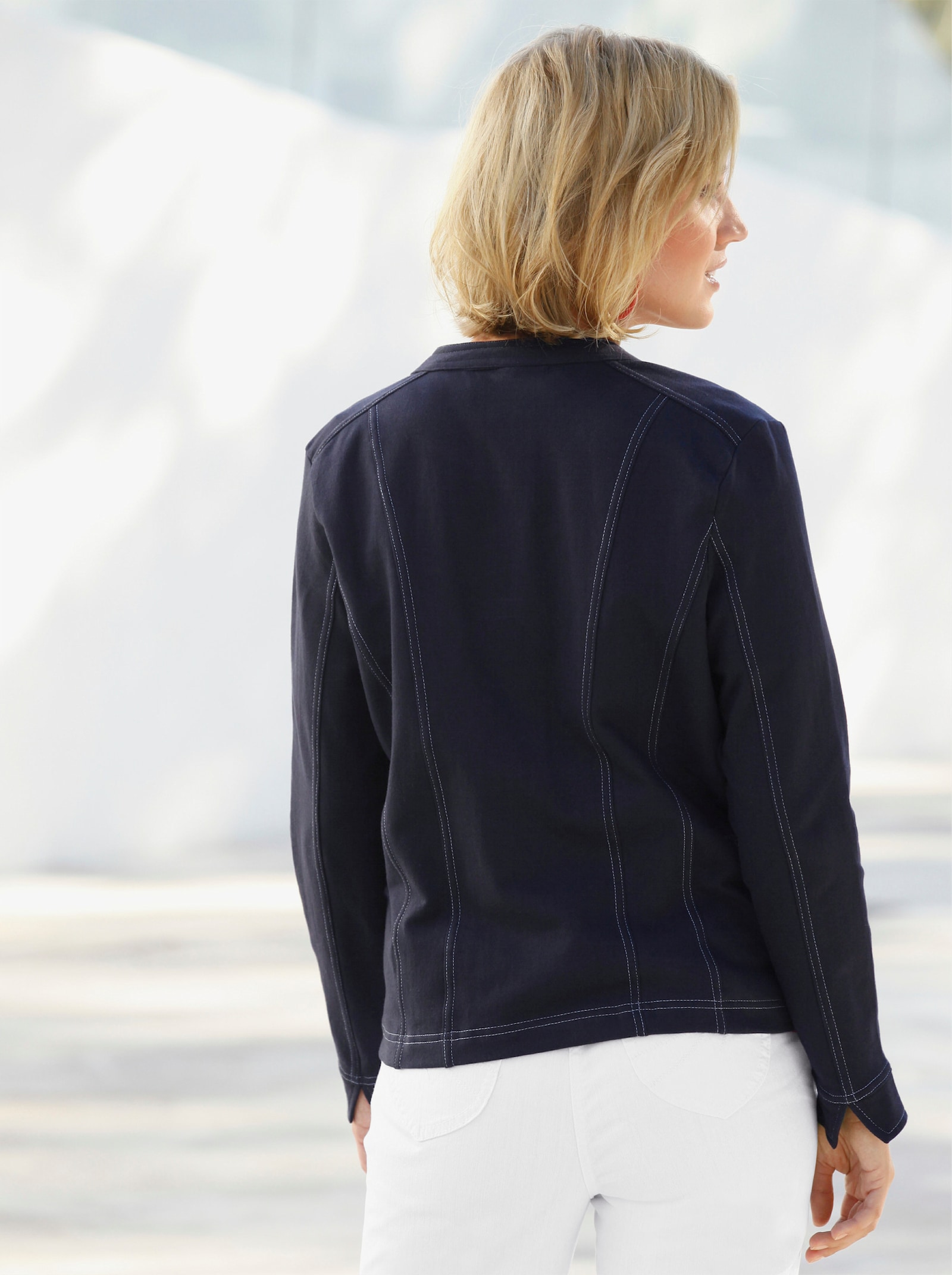 Shirtjasje met ritssluiting - marine