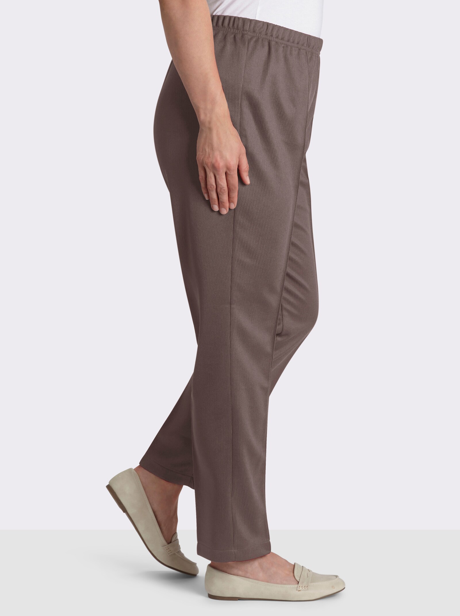 Hose mit Ripp-Struktur - taupe