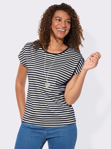 Shirt-Set mit überschnittenen Schultern - marine