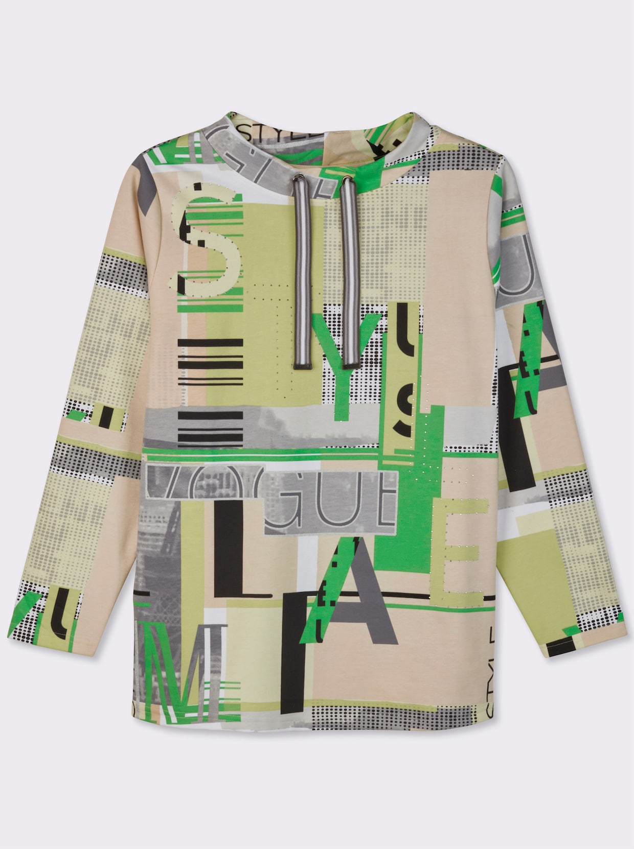 Sweatshirt mit Buchstaben-Print - apfel-ecru